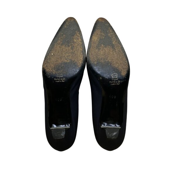 Pancaldi Women’s Navy Arianna Fabric Pointed-Toe Low Heels Pumps Size 10B - Picture 8 of 9